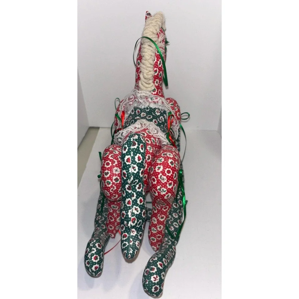 Vintage Quilted Christmas Rocking Horse 12